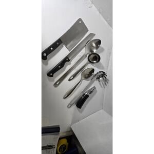 Seven piece stainless steel kitchen utensils